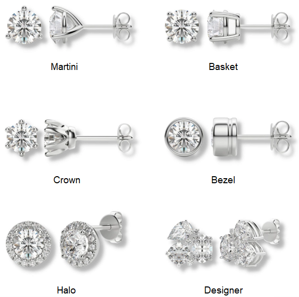 Diamond Stud Earrings Diamond Settings