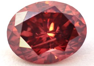 Straight Fancy Red Oval Shaped Argyle Tender Red Diamond