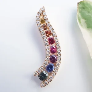 Rainbow Sapphire Swirl Pendant