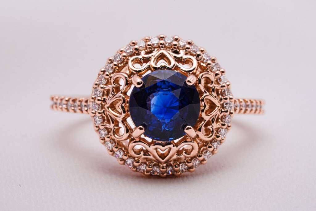Blue Sapphire Diamond Ring - Engagement Rings