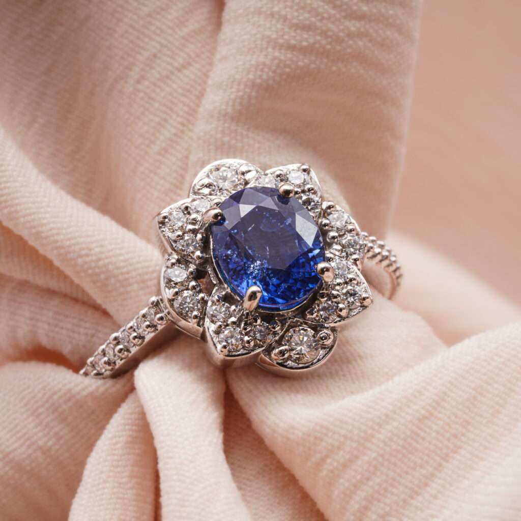 Blue Sapphire Diamond Ring - Jewelry Gifts