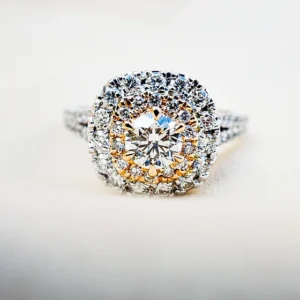 Cushion Cut Halo Engagement Ring