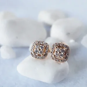 Cushion-Cut Stud Earrings