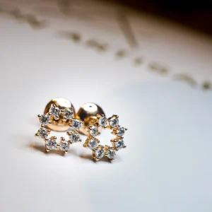 Diamond Floral Stud Earrings