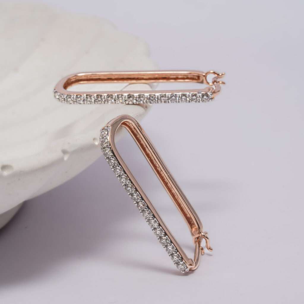 Diamond Gold Earrings - Fashion Jewelry