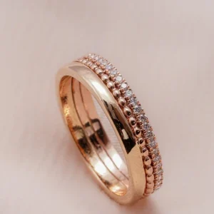 Dual Tone Diamond Wedding Band