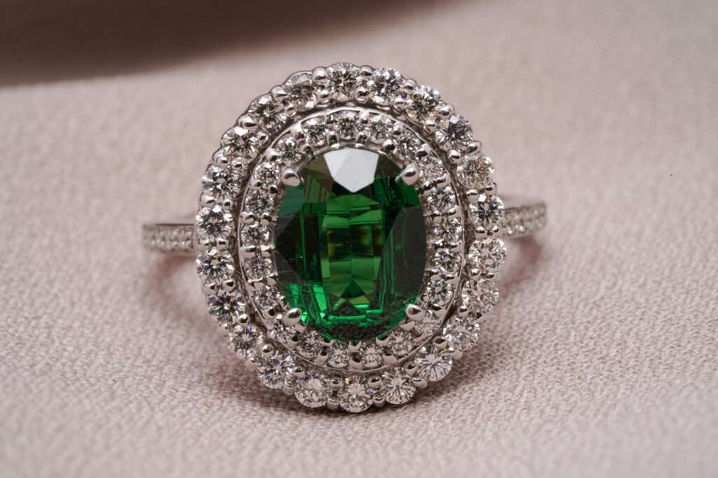 Emerald Diamond Ring - Birthstones