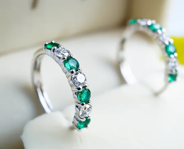 Emerald Hoop Earrings 3