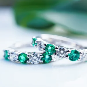 Emerald Hoop Earrings