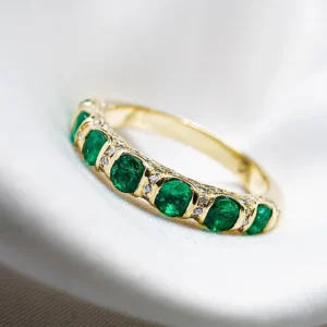 Emeralds and Diamond Eternity Band