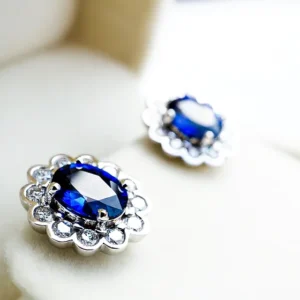 Flower Blue Sapphire Studs