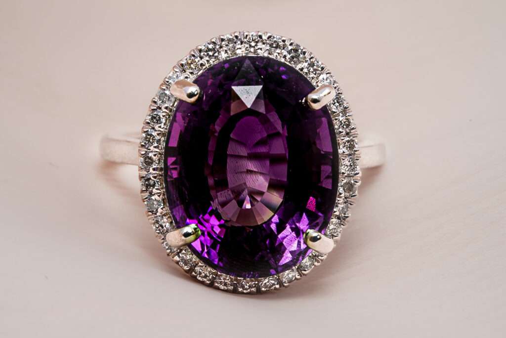 Gemstone Diamond Engagement Ring - Engagement Rings