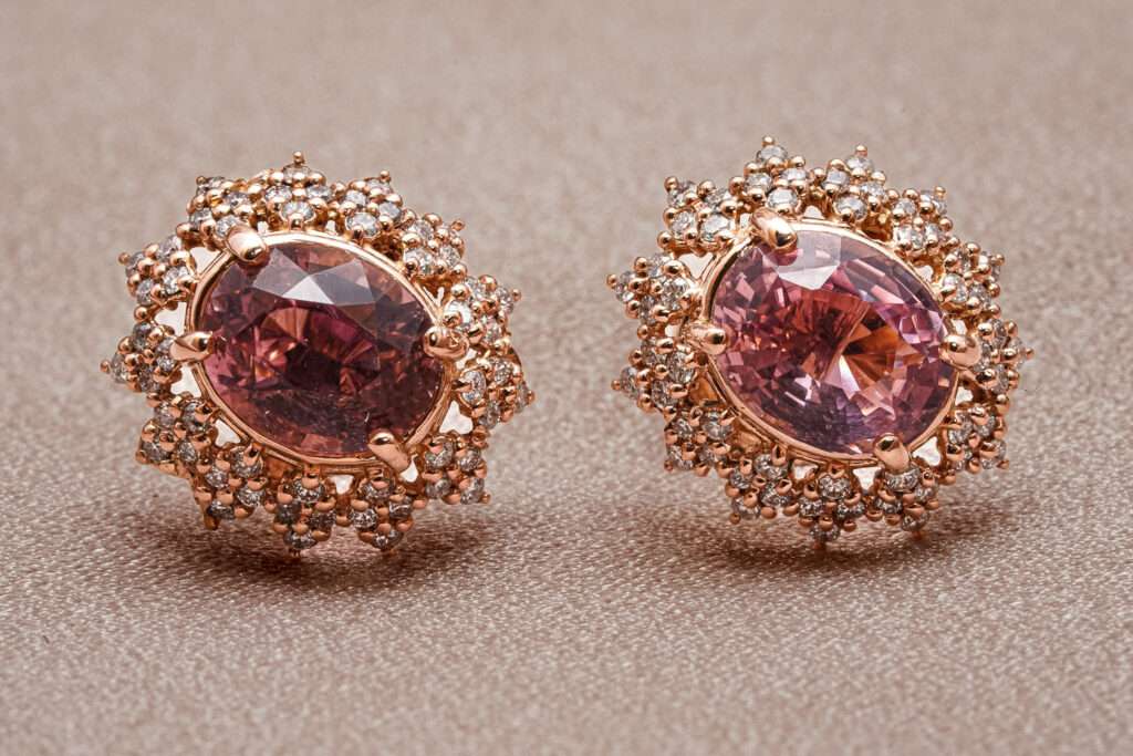 Gemstone Diamond Stud Earrings - Fashion Jewelry