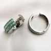 Green Emerald Huggie Hoop Earrings 2