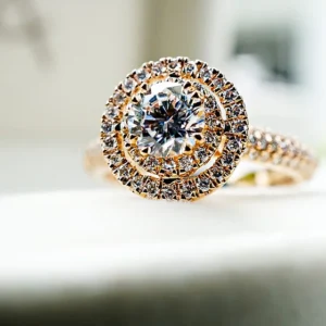 Halo Rosegold Diamond Engagement Ring