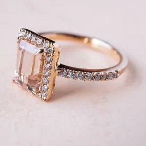 Morganite and Diamond Engagement Ring