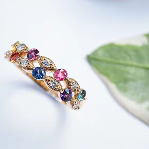 Multi-Color Sapphire Cluster Ring