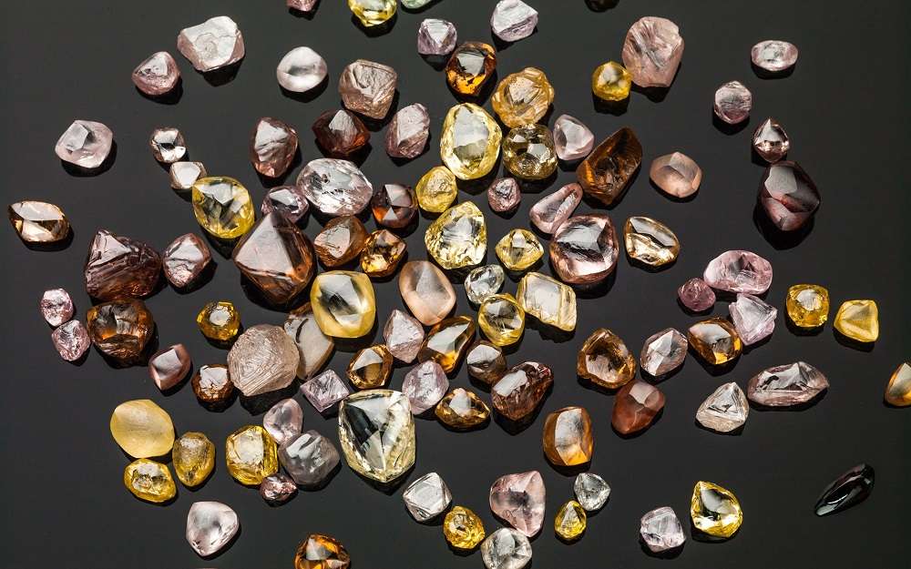 Natural Rough or Raw Uncut Diamonds in Pink Brown and Yellow - Rough Diamonds