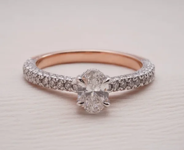 Oval Two Tone Lab Diamond Engagement Ring 3