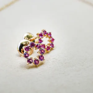 Pink Sapphire Star Studs