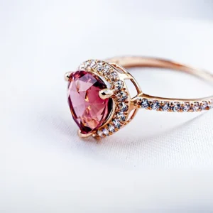 Pink Tourmaline Engagement Ring