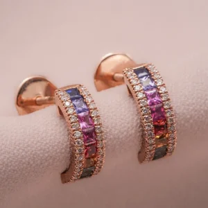 Rainbow Sapphire Studs