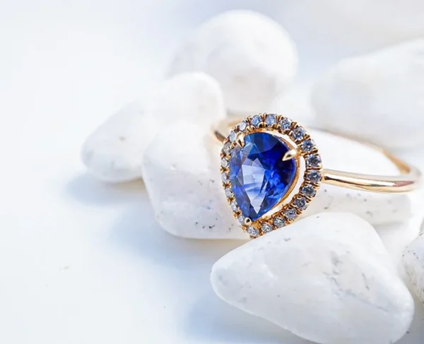 Royal Blue Pear Ring