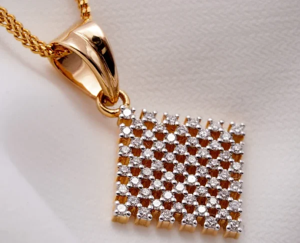 Square Shape Diamond Pendant