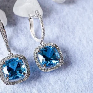 Swiss Blue Topaz Earrings