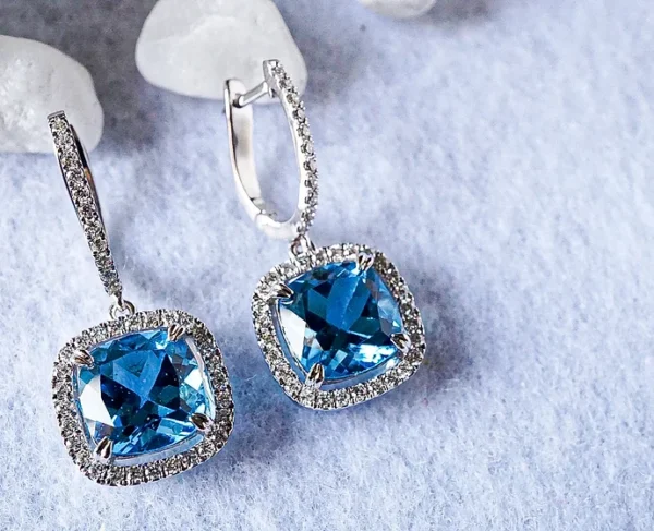 Swiss Blue Topaz Earrings
