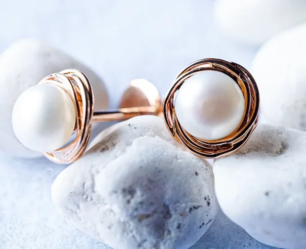 Twisted Pearl Studs