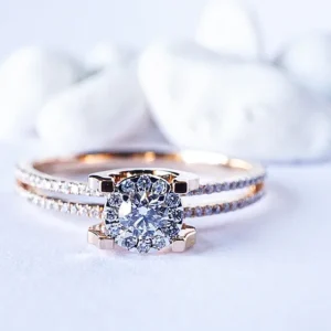 Two Band Cluster Diamond Ring