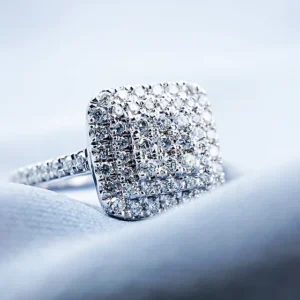 White Gold Square Diamond Ring