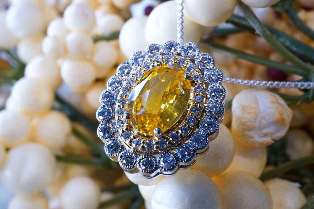 Yellow Sapphire Diamond Pendant - Engagement Ring Guide