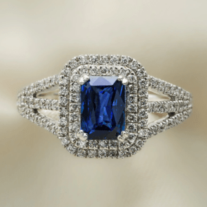 Azure Elegance Split Band Sapphire Ring