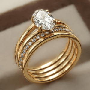 Golden Embrace Diamond Multi-Band Ring