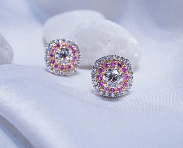Rosy Radiance Sapphire Earrings (2)