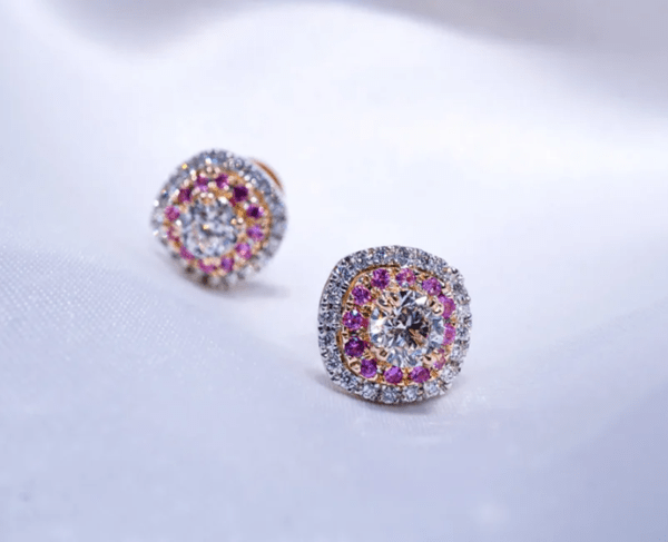 Rosy Radiance Sapphire Earrings