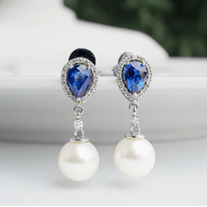 Sapphire Serenade Tear Drop Earrings