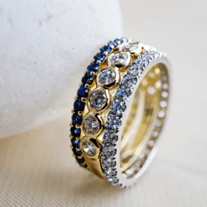 Sapphire Sky Triple Stack Rings