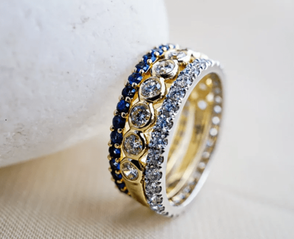 Sapphire Sky Triple Stack Rings