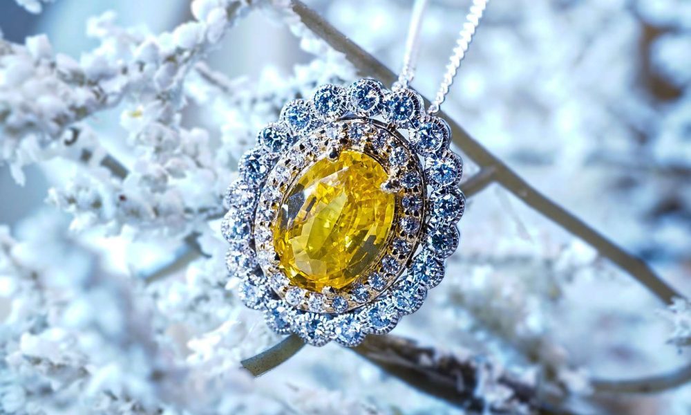 Sapphires - A Yellow Sapphire Diamond Pendant